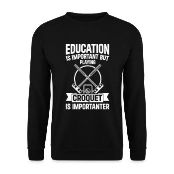 Croquet Player Kids Croquet School Kids Croquet Pl - Unisex Sweatshirt - black - Front - Alina (178cm) & Michal (187cm)