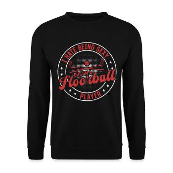 Je déteste être sexy mais je suis une joueuse de floorball - Flo - Sweat-shirt Unisexe - noir - Devant - Alina (178cm) & Michal (187cm)
