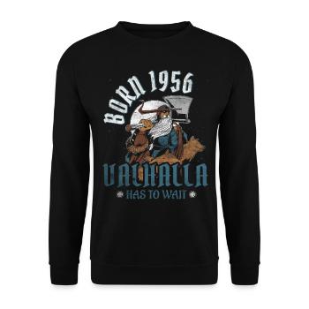 Les fils d’Odin sont nés en 1956 Viking 68e anniversaire - Sweat-shirt Unisexe - noir - Devant - Alina (178cm) & Michal (187cm)