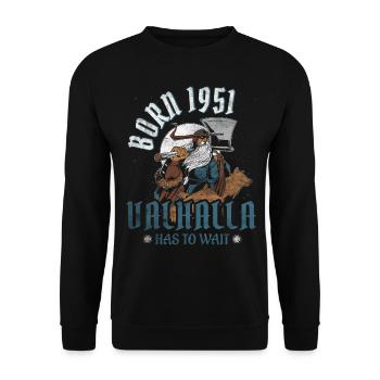 Les fils d’Odin sont nés en 1951 Viking 73e anniversaire - Sweat-shirt Unisexe - noir - Devant - Alina (178cm) & Michal (187cm)