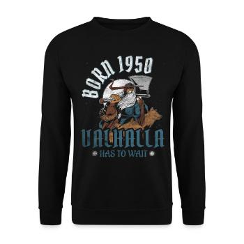 Les fils d’Odin sont nés 74e anniversaire viking des années 1950 - Sweat-shirt Unisexe - noir - Devant - Alina (178cm) & Michal (187cm)