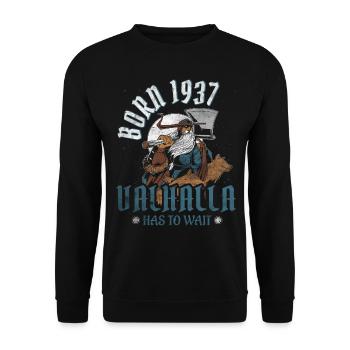 Les fils d’Odin sont nés en 1937 Viking 87e anniversaire - Sweat-shirt Unisexe - noir - Devant - Alina (178cm) & Michal (187cm)