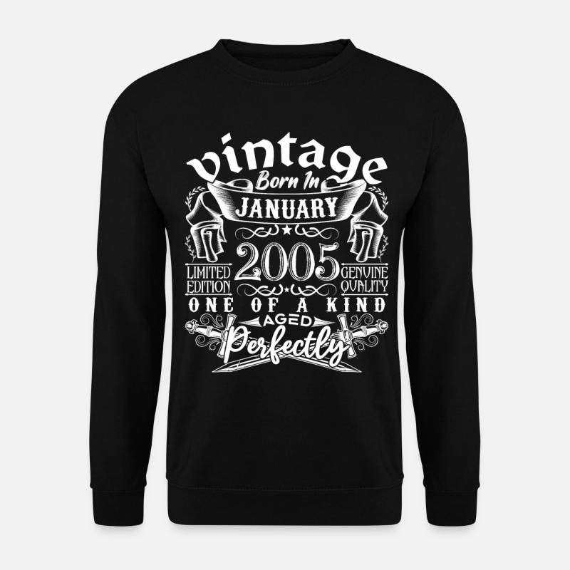 Januar 2005 Geburtstag Januar 2005 Januar - Unisex Pullover - Schwarz