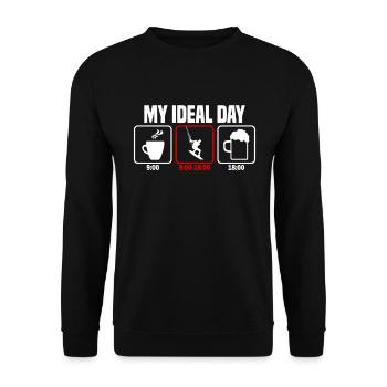 Mein perfekter Tag Kitesurfing Kiten - Unisex Pullover - Schwarz - Vorne - Alina (178cm) & Michal (187cm)