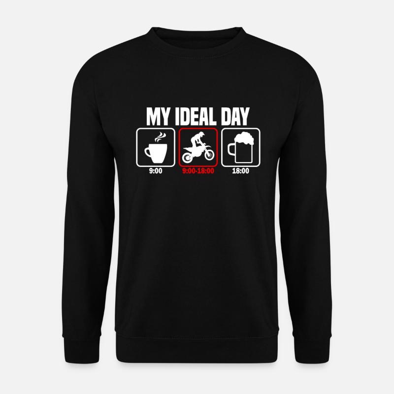 Mein perfekter Tag Motocross MX - Unisex Pullover - Schwarz