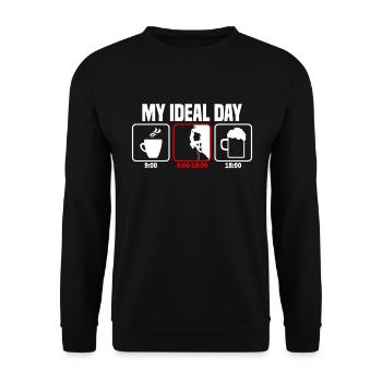 My Perfect Day Climbing Climber - Unisex Sweatshirt - black - Front - Alina (178cm) & Michal (187cm)