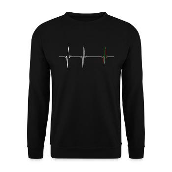Trading ECG Trader Chart Technique Candlesticks - Unisex Sweatshirt - black - Front - Alina (178cm) & Michal (187cm)