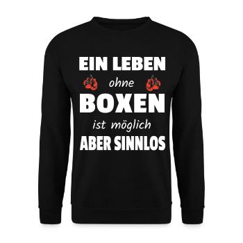 Boxen Boxsport Kampfsport Motto - Unisex Pullover - Schwarz - Vorne - Alina (178cm) & Michal (187cm)
