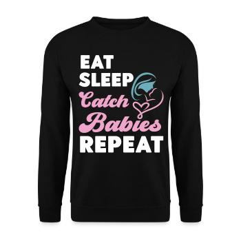 Infirmière spécialisée dans le travail et l’accouchement - Sweat-shirt Unisexe - noir - Devant - Alina (178cm) & Michal (187cm)