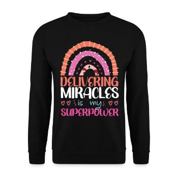 LD Infirmière du travail et de l’accouchement - Sweat-shirt Unisexe - noir - Devant - Alina (178cm) & Michal (187cm)