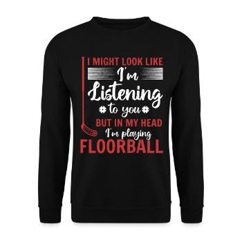 Floorball Dire Joueur De Floorball Jouer Floorbal - Sweat-shirt Unisexe - noir - Devant - Alina (178cm) & Michal (187cm)