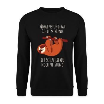 Ich schlaf weiter - Faultier Schlafshirt Damen - Unisex Pullover - Schwarz - Vorne - Alina (178cm) & Michal (187cm)