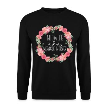 Nurse Midwife Birth Worker Midwife - Unisex Sweatshirt - black - Front - Alina (178cm) & Michal (187cm)
