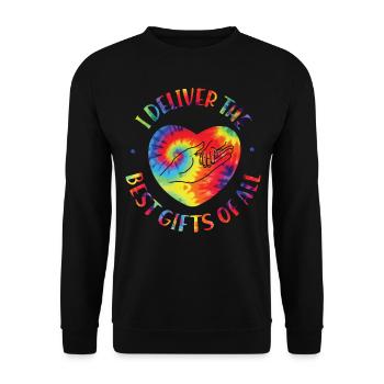 LD Labour And Delivery Nurse - Unisex Sweatshirt - black - Front - Alina (178cm) & Michal (187cm)