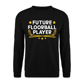 Future Floorball Player - Floorball Baby Floorball - Unisex Pullover - Schwarz - Vorne - Alina (178cm) & Michal (187cm)
