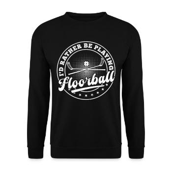 Joueur de floorball - Je préfère jouer au floorball - Sweat-shirt Unisexe - noir - Devant - Alina (178cm) & Michal (187cm)