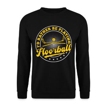 Jeu de floorball - Je préfère jouer au floorball - Sweat-shirt Unisexe - noir - Devant - Alina (178cm) & Michal (187cm)