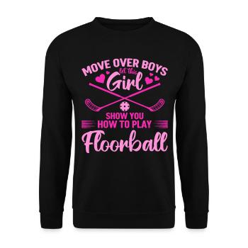 Floorball - Laissez cette fille vous montrer comment jouer à Flo - Sweat-shirt Unisexe - noir - Devant - Alina (178cm) & Michal (187cm)