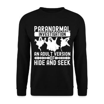 Paranormaler Ermittler Geister Jagen - Unisex Pullover - Schwarz - Vorne - Alina (178cm) & Michal (187cm)