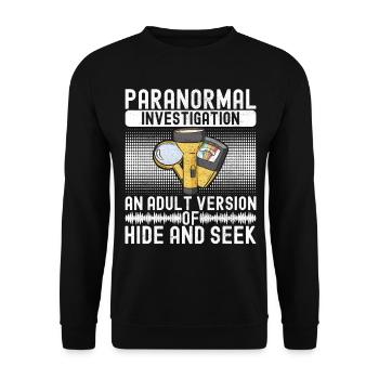 Paranormaler Ermittler Geister Jagen - Unisex Pullover - Schwarz - Vorne - Alina (178cm) & Michal (187cm)