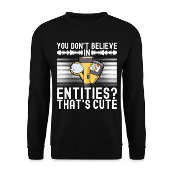 Paranormaler Ermittler Geister Jagen - Unisex Pullover - Schwarz - Vorne - Alina (178cm) & Michal (187cm)