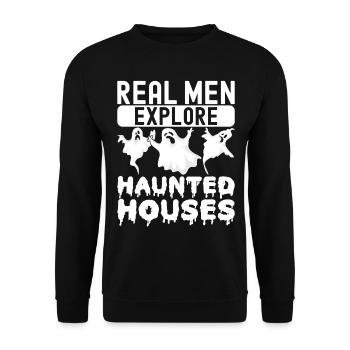 Paranormaler Ermittler Geister Jagen - Unisex Pullover - Schwarz - Vorne - Alina (178cm) & Michal (187cm)