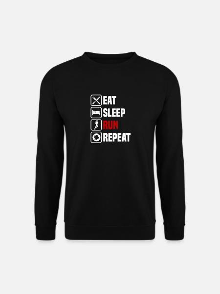 Essen schlafen laufen wiederholen Jogger - Unisex Pullover - Schwarz