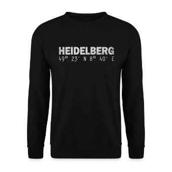 Heidelberg Koordinaten GPS - Unisex Pullover - Schwarz - Vorne - Alina (178cm) & Michal (187cm)
