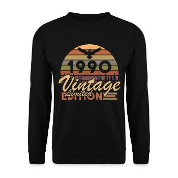 1990's Vintage Original 1990's Birthday Gift - Unisex Sweatshirt - black - Front - Alina (178cm) & Michal (187cm)