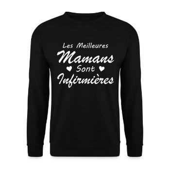 Les Meilleures Mamans Sont Infirmières - Sweat-shirt Unisexe - noir - Devant - Alina (178cm) & Michal (187cm)
