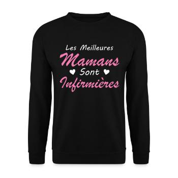 Les Meilleures Mamans Sont Infirmières - Sweat-shirt Unisexe - noir - Devant - Alina (178cm) & Michal (187cm)