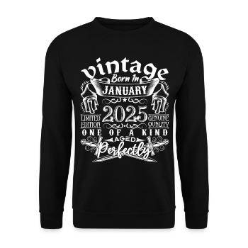 January 2025 Anniversary January 2025 January - Unisex Sweatshirt - black - Front - Alina (178cm) & Michal (187cm)