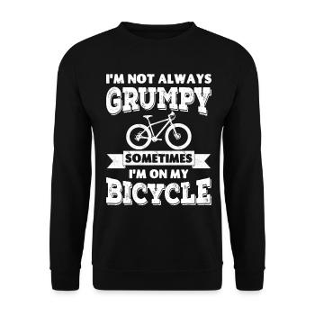 I'm not always grumpy, sometimes I'm on my Bike - Unisex Sweatshirt - black - Front - Alina (178cm) & Michal (187cm)