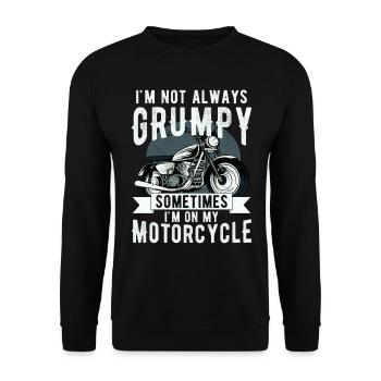 Ich bin nicht immer mürrisch, manchmal bin ich auf der Kippe - Unisex Pullover - Schwarz - Vorne - Alina (178cm) & Michal (187cm)