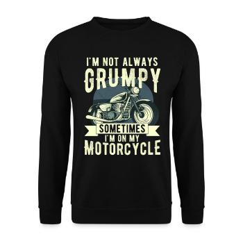Ich bin nicht immer mürrisch, manchmal bin ich auf der Kippe - Unisex Pullover - Schwarz - Vorne - Alina (178cm) & Michal (187cm)