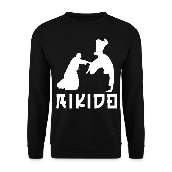 Aikido - Unisex Pullover - Schwarz - Vorne - Alina (178cm) & Michal (187cm)