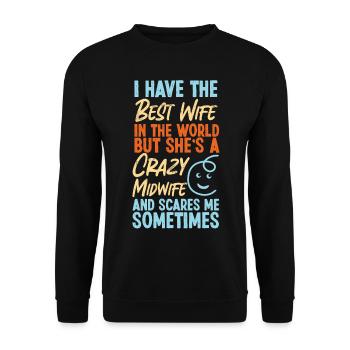Infirmière Sage-femme Accoucheuse Femme - Sweat-shirt Unisexe - noir - Devant - Alina (178cm) & Michal (187cm)