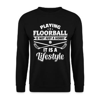 Jouer au floorball n’est pas seulement un passe-temps - Floorball - Sweat-shirt Unisexe - noir - Devant - Alina (178cm) & Michal (187cm)