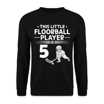 5th Birthday Floorball Player Kids Floorball Playe - Unisex Pullover - Schwarz - Vorne - Alina (178cm) & Michal (187cm)