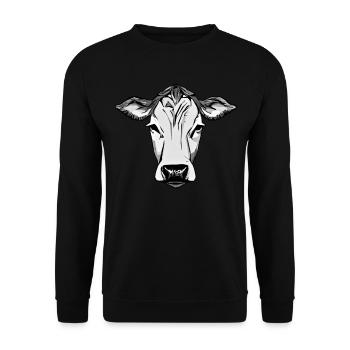 Cow Farm Motif Print - Unisex Sweatshirt - black - Front - Alina (178cm) & Michal (187cm)