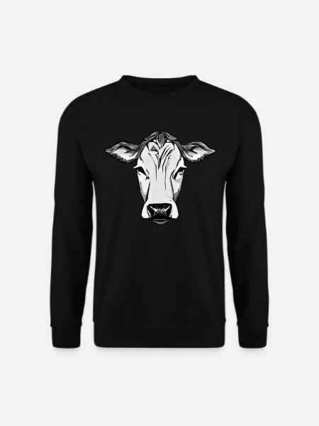 Cow Farm Motif Print - Unisex Sweatshirt - black