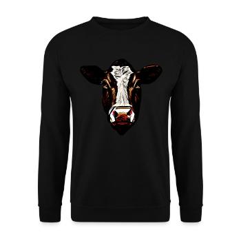 Cow Farm Motif Print - Unisex Sweatshirt - black - Front - Alina (178cm) & Michal (187cm)