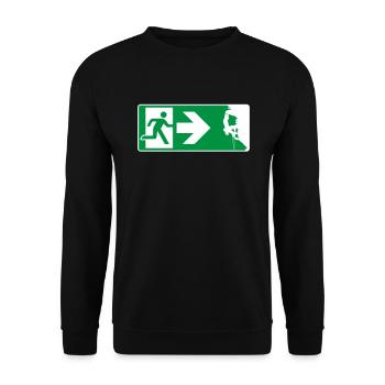 Emergency Exit Climbing Climber - Unisex Sweatshirt - black - Front - Alina (178cm) & Michal (187cm)
