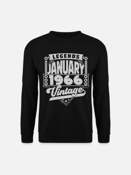 Vintage Birthday January 1966, January 1966. - Unisex Sweatshirt - black