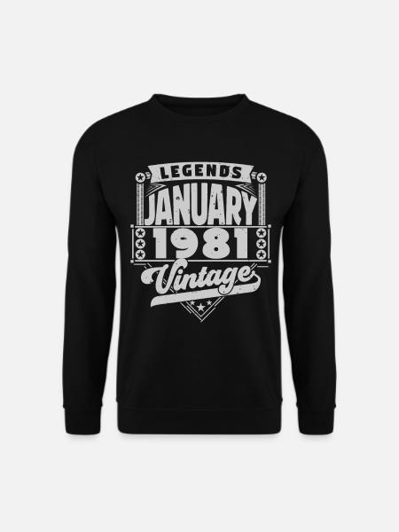 Jahrgangsjubiläum Januar 1981, Januar 1981. - Unisex Pullover - Schwarz