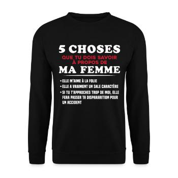 Humour Couple Jalousie Cadeau Amoureux Copain - Sweat-shirt Unisexe - noir - Devant - Alina (178cm) & Michal (187cm)