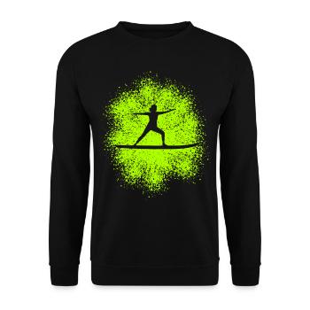 Yoga auf dem SUP – Entspannung auf dem Wasser - Unisex Pullover - Schwarz - Vorne - Alina (178cm) & Michal (187cm)