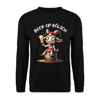 Bock op Kölsch Bier Kölle Köln Karneval Köbes JGA - Unisex Pullover - Schwarz - Vorne - Alina (178cm) & Michal (187cm)