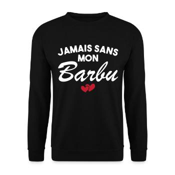 Barbu Assorti Humour Couple Cadeau St Valentin - Sweat-shirt Unisexe - noir - Devant - Alina (178cm) & Michal (187cm)