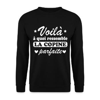 Femme La Copine Parfaite Amour Amitié Humour - Sweat-shirt Unisexe - noir - Devant - Alina (178cm) & Michal (187cm)